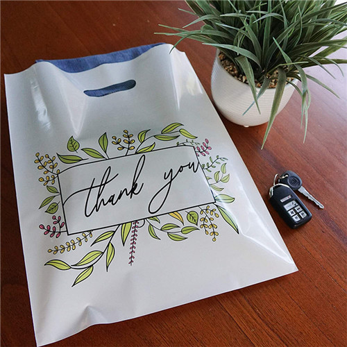 Custom Po HDPE LDPE Die Cut Handle Plastic Thank You Bags with